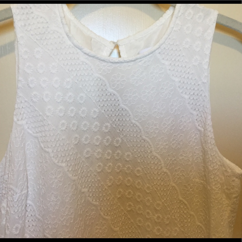 Calvin Klein Eyelet White Sleeveless Dress Sz 4